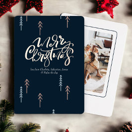 メリークリスマスタイポグラフィパーソナライズされた写真 箔シーズンカード