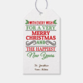 メリークリスマスタイポグラフィパーソナライズされた/ ギフトタグ (正面)
