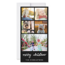 メリークリスマスタイポグラフィファイブフォトコラージュ