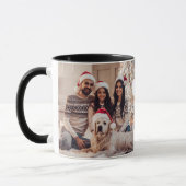 メリークリスマスタイポグラフィファミリー5フォトコラージュ マグカップ (左)