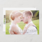 メリークリスマスタイポグラフィフォトカードフロント&バック シーズンカード (正面/裏面)
