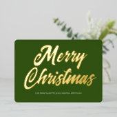 メリークリスマスタイポグラフィフォトカード 箔シーズンカード (立ち正面)