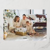 メリークリスマスタイポグラフィフォトカード 箔シーズンカード (裏面)