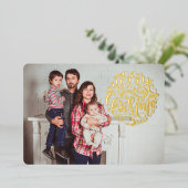 メリークリスマスタイポグラフィフォトカード 箔シーズンカード (立ち正面)