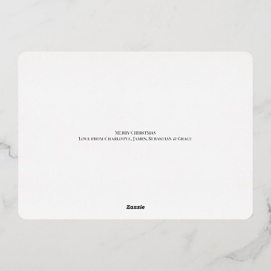 メリークリスマスタイポグラフィフォトカード 箔シーズンカード (裏面)