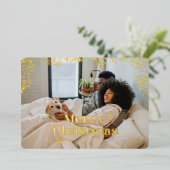 メリークリスマスタイポグラフィフォトカード 箔シーズンカード (立ち正面)