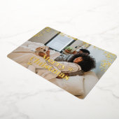 メリークリスマスタイポグラフィフォトカード 箔シーズンカード (回転した状態)