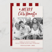 メリークリスマスタイポグラフィフォトホリデーカード シーズンカード (正面/裏面)