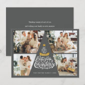 メリークリスマスタイポグラフィホリデーフォトカード サンキューカード (正面/裏面)