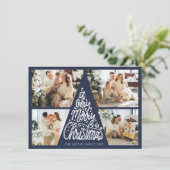 メリークリスマスタイポグラフィホリデーフォトカード サンキューカード (スタンド正面)