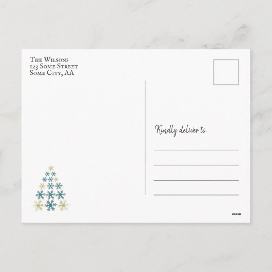 メリークリスマスタイポグラフィホリデーフォトポストカード シーズンポストカード (裏面)