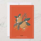 メリークリスマスタイポグラフィホリデーフルーツブーケ シーズンカード (裏面)