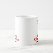 メリークリスマスタイポグラフィモダンコーヒーマグ コーヒーマグカップ (中央)