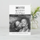 メリークリスマスタイポグラフィモダン写真 シーズンカード (スタンド正面)