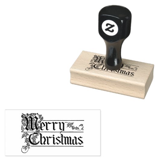 メリークリスマスタイポグラフィレタリング ラバースタンプ (押印)