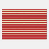 メリークリスマスタイポグラフィレッドクリームパターン ラッピングペーパーシート (正面2)