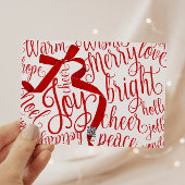 メリークリスマスタイポグラフィレッドボウ シーズンカード