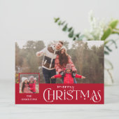 メリークリスマスタイポグラフィレッド2枚 シーズンカード (スタンド正面)