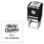 メリークリスマスタイポグラフィロゴ名 セルフインキングスタンプ (インサイチュ)