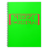 メリークリスマスタイポグラフィーデザイン:お祭り気分のレトロ ノートブック (正面)