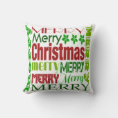 メリークリスマスタイポグラフィーピロー クッション (正面)