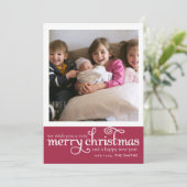 メリークリスマスタイポグラフィ写真クリスマスカード シーズンカード (スタンド正面)