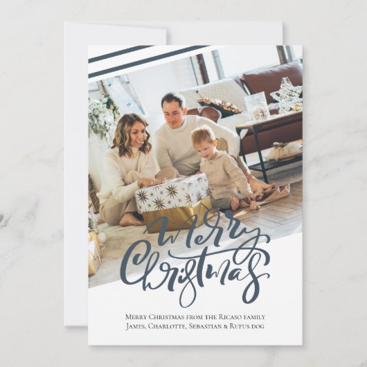 メリークリスマスタイポグラフィ写真 シーズンカード (正面)