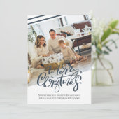 メリークリスマスタイポグラフィ写真 シーズンカード (スタンド正面)