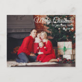 メリークリスマスタイポグラフィ家族PHOTO wishes Pos ポストカード (正面)