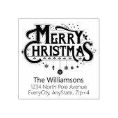 メリークリスマスタイポグラフィ差出人住所 ラバースタンプ (インプリント)