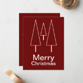 メリークリスマスタイポグラフィ抽象芸術レッド ノートカード (正面/裏面インサイチュ)