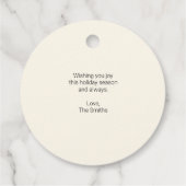 メリークリスマスタイポグラフィ文字ギフトラベル フェイバータグ (裏面)