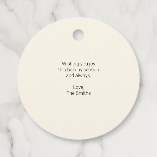 メリークリスマスタイポグラフィ文字ギフトラベル フェイバータグ (裏面)