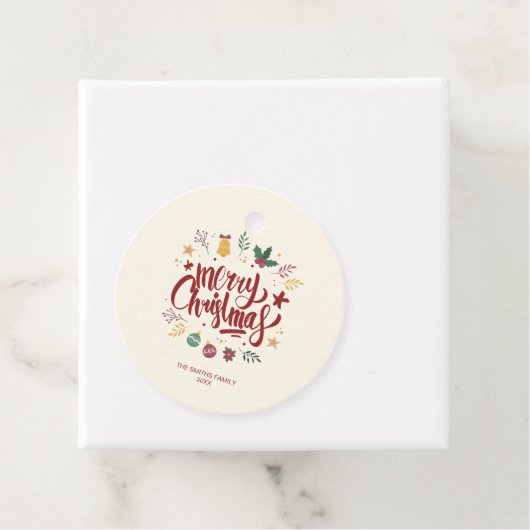 メリークリスマスタイポグラフィ文字ギフトラベル フェイバータグ (インサイチュ)