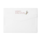 メリークリスマスタイポグラフィ植物学クリスマス写真 ラップアラウンドラベル (裏面)