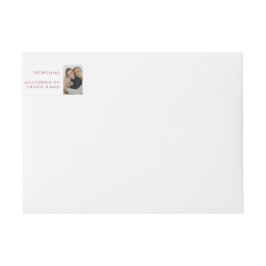 メリークリスマスタイポグラフィ植物学クリスマス写真 ラップアラウンドラベル