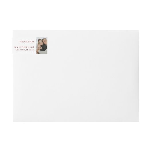 メリークリスマスタイポグラフィ植物学クリスマス写真 ラップアラウンドラベル (正面)