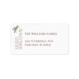 メリークリスマスタイポグラフィ植物学クリスマス ラベル