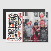 メリークリスマスタイポグラフィ磁気フォトカード (正面/裏面)