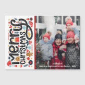 メリークリスマスタイポグラフィ磁気フォトカード (正面)