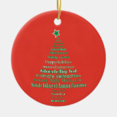 メリークリスマスタイポグラフィ言語樹 セラミックオーナメント (正面)