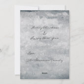 メリークリスマスタイポグラフィ雪だるま パーソナライズされた シーズンカード (裏面)