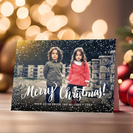 メリークリスマスタイポグラフィ雪 シーズンカード