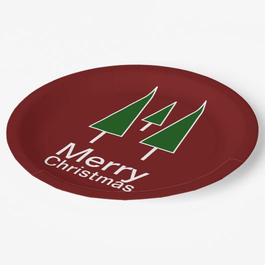 メリークリスマスタイポグラフィ食器 ペーパープレート (アングル)
