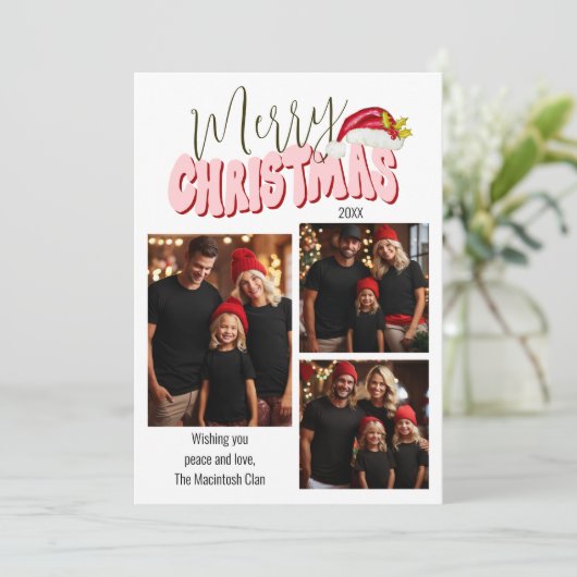 メリークリスマスタイポグラフィ3ファミリーフォトフェスティバル シーズンカード (スタンド正面)
