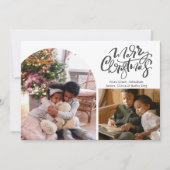 メリークリスマスタイポグラフィ3写真 シーズンカード (正面)