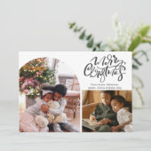 メリークリスマスタイポグラフィ3写真 シーズンカード (スタンド正面)