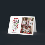 メリークリスマスタイポグラフィ3 Photo Collage holiday カード<br><div class="desc">共有のクリスマスお洒落カー数々のドで楽しむ！おもしろいとよくはしゃぐ宇宙と一緒に「メリークリスマス」のデザインを使った複数の家族の写真を楽しめる、このカードは休日の思い出を表すお気に入りののに最適だ。明るくカラフルのタイポグラフィはフェスティバルtouchを追加し、家族や友人に応援を広めるのに理想的である。家族カスタマイズ名と写真と共にパーソナライズされた、スマイルと温かみをリストの全員に届けるカードを作ろう！</div>