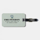 メリークリスマスタイポグラフィ&かわいいクリスマスフクロウ ラゲッジタグ (裏面横)