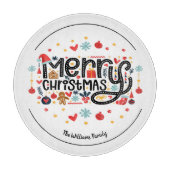 メリークリスマスタイポグラフィ カッティングボード (正面)